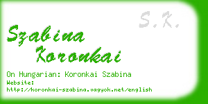 szabina koronkai business card